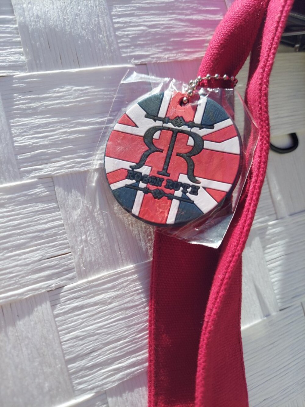 Robin Ruth London Tote Bag - Black & Red canvas with outside pockets - Picture 12 of 15